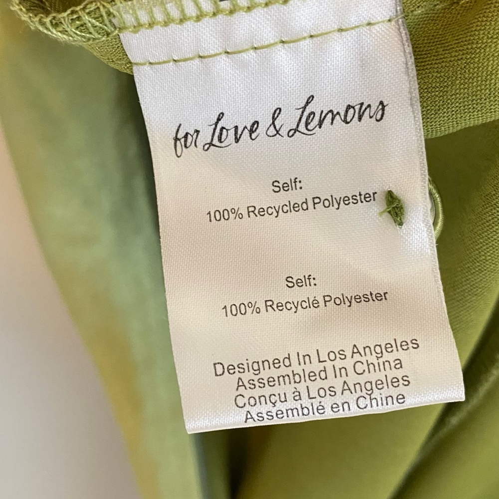 For Love And Lemons Lime Satin Halter Gown with Thigh Slit - Picture 10 of 16